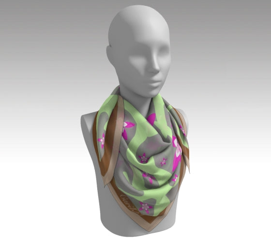 Frangipani Flower Silk Scarf