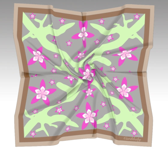 Frangipani Flower Silk Scarf