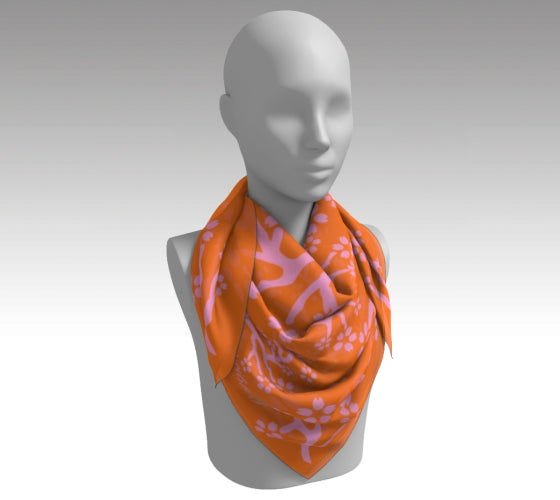 Coral Silk Scarf