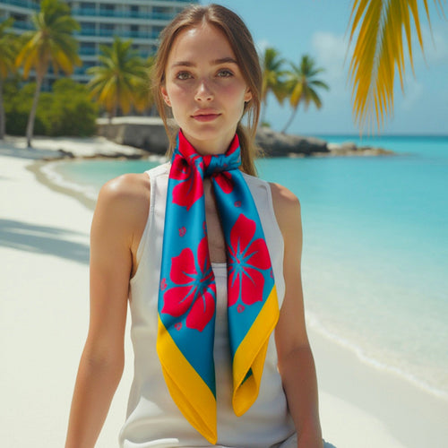 Hibiscus silk scarf