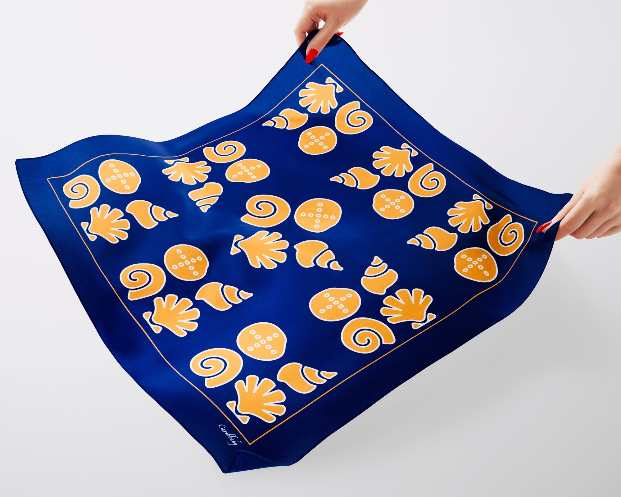 Seashells silk scarf