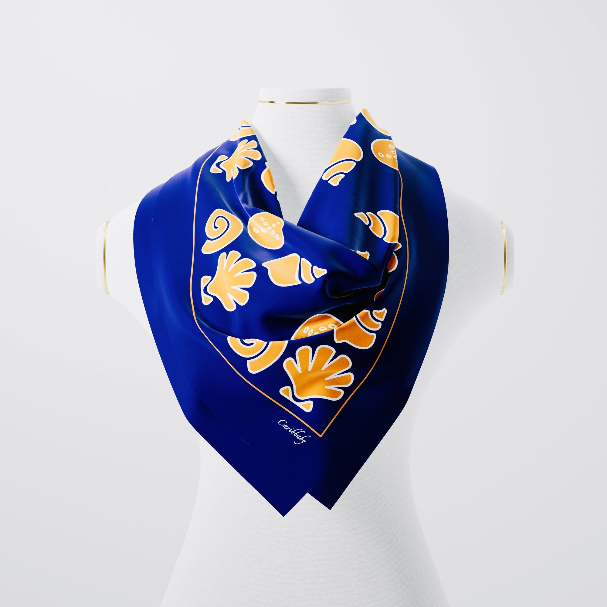 Seashells silk scarf