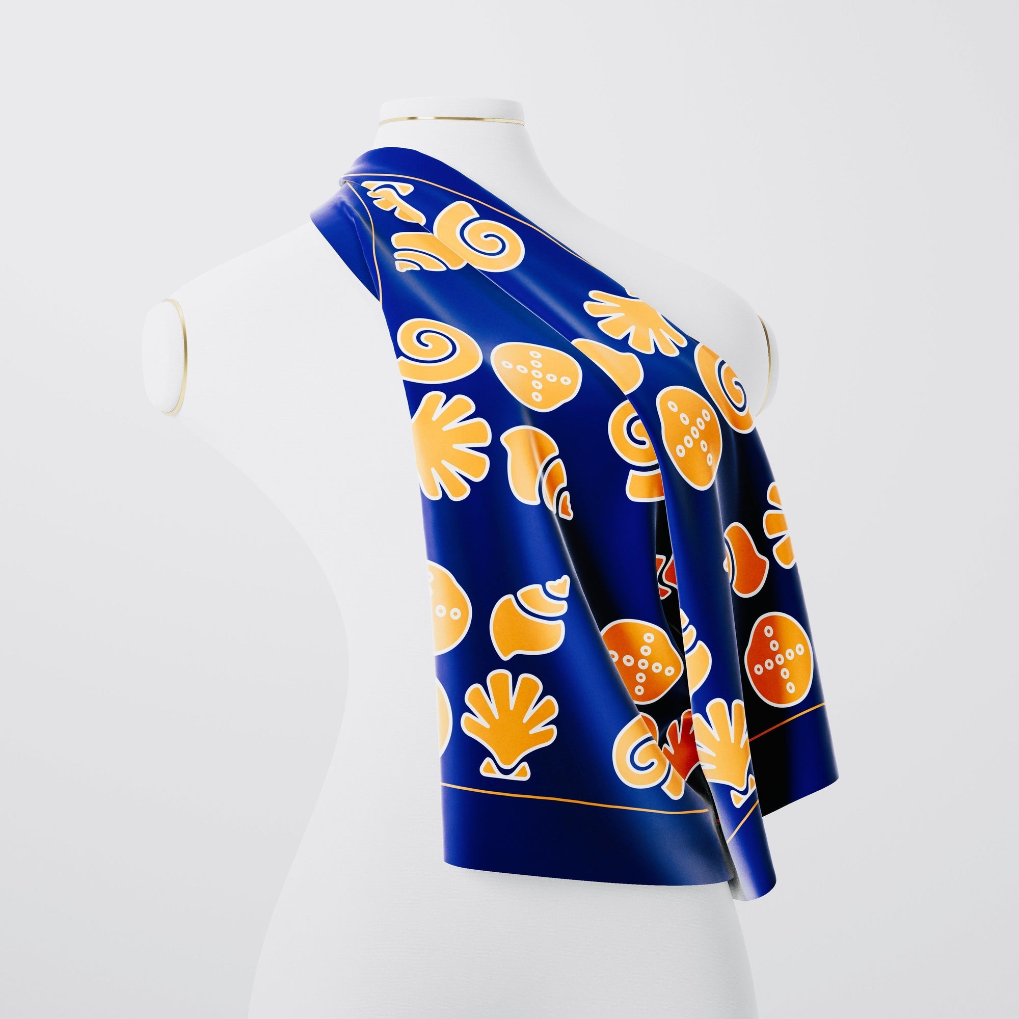 Seashells silk scarf