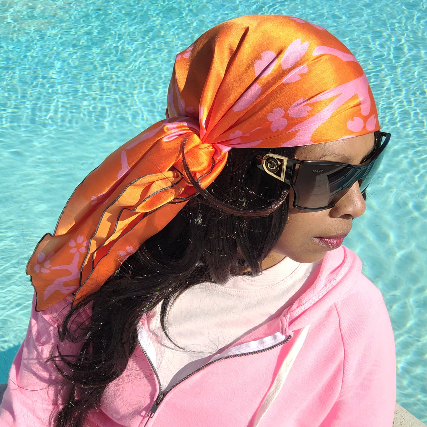 Coral Silk Scarf